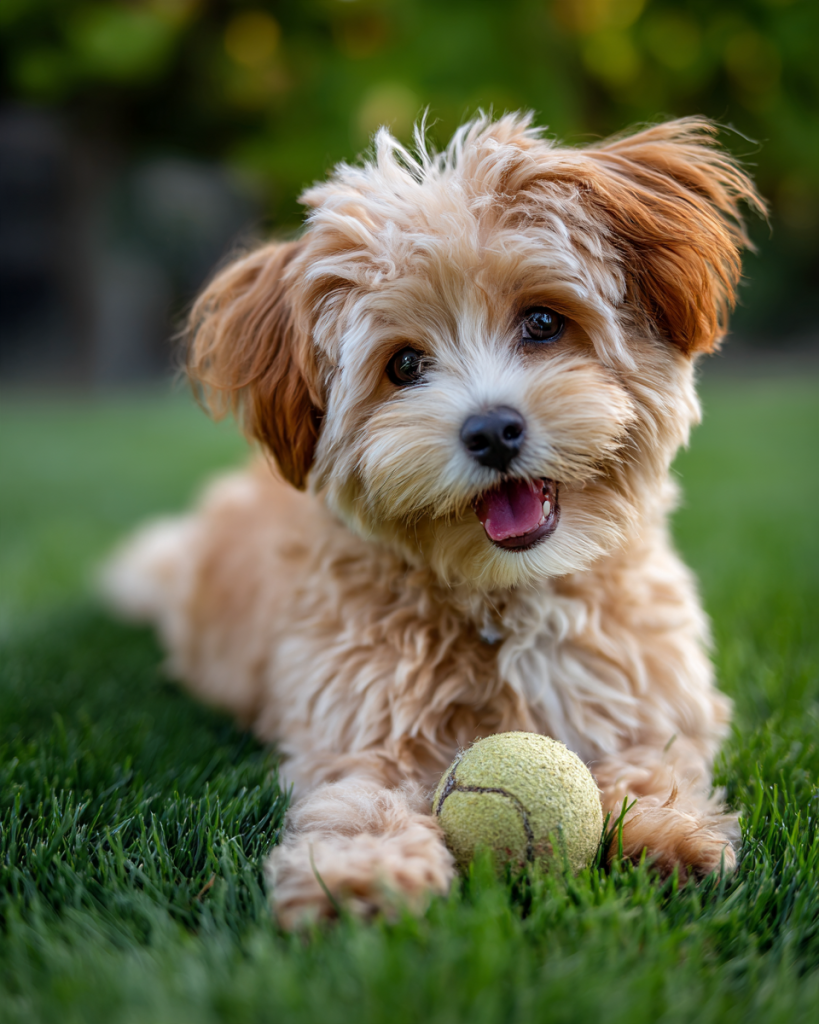 dog-breed-maltipoo-plays-with-a-ball-on-a-lawn-with-green (3).png